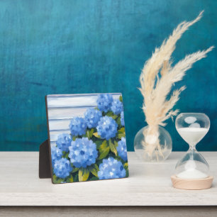 Plaque Photo Peinture artistique de fleurs d'hortensias bleus