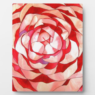 Plaque Photo Peinture artistique originale Camélia rose abstrai