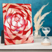 Plaque Photo Peinture artistique originale Camélia rose abstrai (Côté)