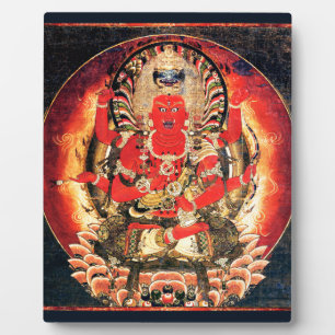 Plaque Photo Peinture bouddhiste d'Aizen Myoo du 14e siècle