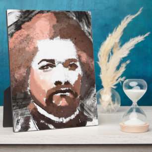 Plaque Photo Peinture d'aquarelle en or Frederick Douglass