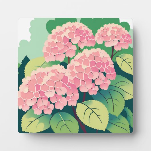 Plaque Photo Peinture d'Art Floral Rose Hydrangea (Devant)