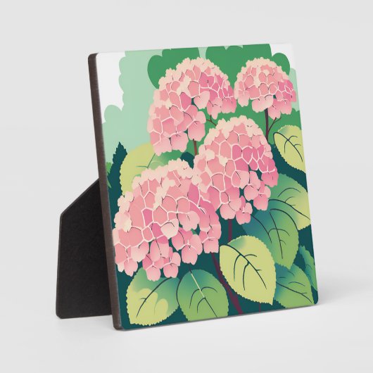 Plaque Photo Peinture d'Art Floral Rose Hydrangea (Recto)