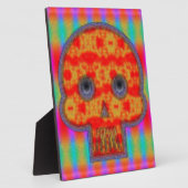 Plaque Photo Peinture de crâne de robot coloré (Côté)