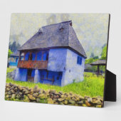 Plaque Photo Peinture de maison bleue (Côté)
