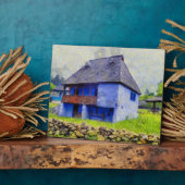 Plaque Photo Peinture de maison bleue (Côté)