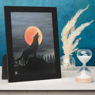 Plaque Photo Peinture de silhouette de loup par Alfred Fox