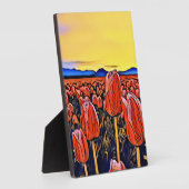 Plaque Photo Peinture de terrain de la tulipe rouge (Côté)