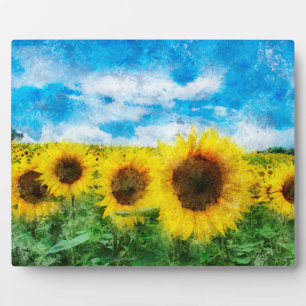 Plaque Photo Peinture de tournesols
