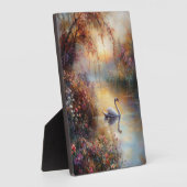 Plaque Photo Peinture impressionniste rustique Swan (Côté)