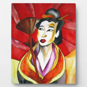 Plaque Photo peinture originale d'art Geisha