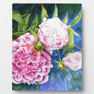 Plaque Photo Peinture rose blanc   romantique floral