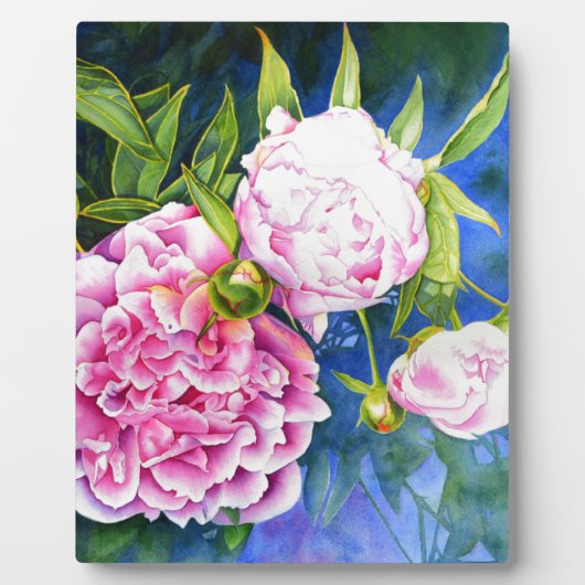 Plaque Photo Peinture rose blanc | romantique floral (Devant)