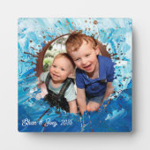 Plaque Photo Peinture Splatter bleu Enfants cadre photo (Devant)