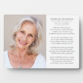 Plaque Photo Pense à moi Poem Photo Memorial Sympathy (Devant)