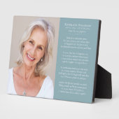 Plaque Photo Pense à moi Poem Photo Memorial Sympathy (Côté)