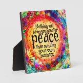 Plaque Photo Pensez À Votre Propre Paix D'Affaires (Recto)