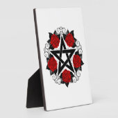 Plaque Photo Pentagramme aux roses rouges (Côté)