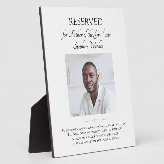 Plaque Photo Père de la Graduate dans le Ciel Mémorial avec pho (Côté)