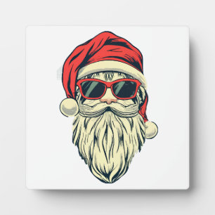 Plaque Photo Père Noël avec des lunettes