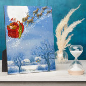 Plaque Photo Père Noël avec son Reindeer volant (Côté)