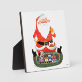 Plaque Photo Père Noël avec train (Recto)