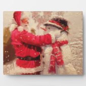 Plaque Photo Père Noël et snowman (Devant)
