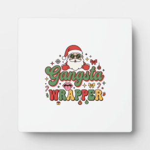 Plaque Photo Père Noël Gangsta Wrapper Noël