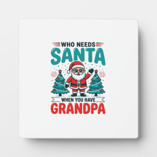 Plaque Photo Père Noël Grand-père Famille