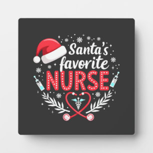 Plaque Photo Père Noël Infirmière préférée Noël Infirmière
