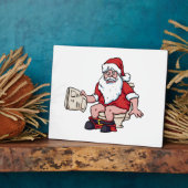 Plaque Photo Père Noël Utilisation de toilettes (Côté)