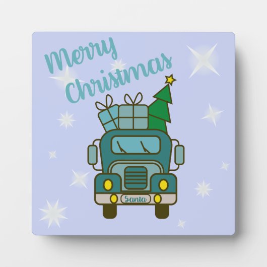 Plaque Photo Père Noël vue de devant Joyeux Noël (Devant)