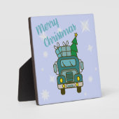 Plaque Photo Père Noël vue de devant Joyeux Noël (Recto)