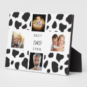 Plaque Photo Père père photo collage vache noir blanc (Côté)