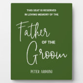 Plaque Photo Père vert de la Groom Mariage de la chaire commémo (Devant)