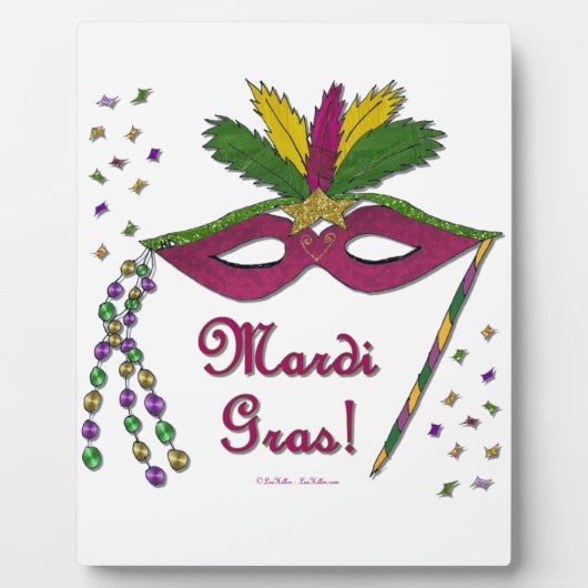 Plaque Photo Perles de plumes Mardi Gras (Devant)