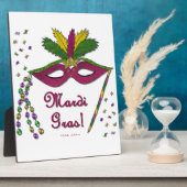 Plaque Photo Perles de plumes Mardi Gras (Côté)