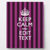 Plaque Photo Personalisé KEEP CALM Votre texte sur Pink Fuchsia (Devant)