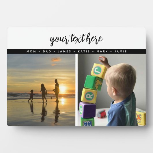 Plaque Photo Personalized 2 Photo Family Love Memories (Devant)