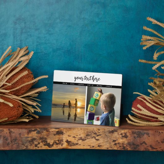 Plaque Photo Personalized 2 Photo Family Love Memories  (Côté)