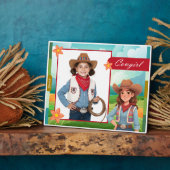 Plaque Photo Personalized Cowgirl Tabletop Photo (Côté)