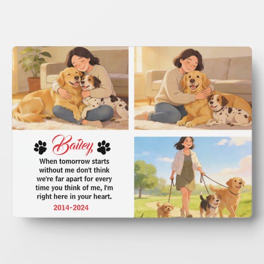 Plaque Photo Personalized Dog Mom with Custom Name | Happy  (Devant)