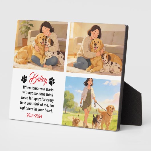 Plaque Photo Personalized Dog Mom with Custom Name | Happy  (Côté)