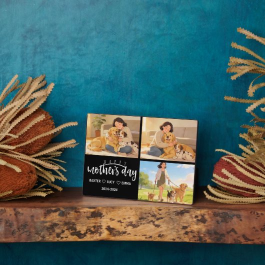 Plaque Photo Personalized Dog Mom with Custom Name | Happy  (Côté)