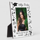 Plaque Photo Personalized Doodle Graduation Photo (Côté)