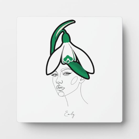 Plaque Photo Personalized January Birth Flower Portrait (Devant)