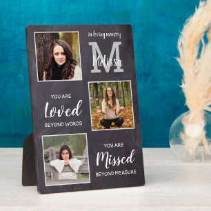 Plaque Photo Personalized Memorial 3 Photo Monogram Remembrance