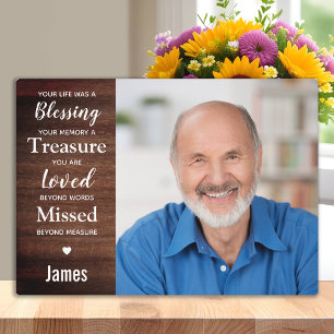 Plaque Photo Personalized Memorial Remembrance Keepsake Photo