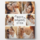 Plaque Photo Personalized Modern Best Mom Ever Photo Collage (Devant)