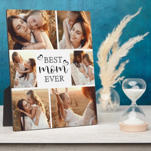 Plaque Photo Personalized Modern Best Mom Ever Photo Collage (Côté)